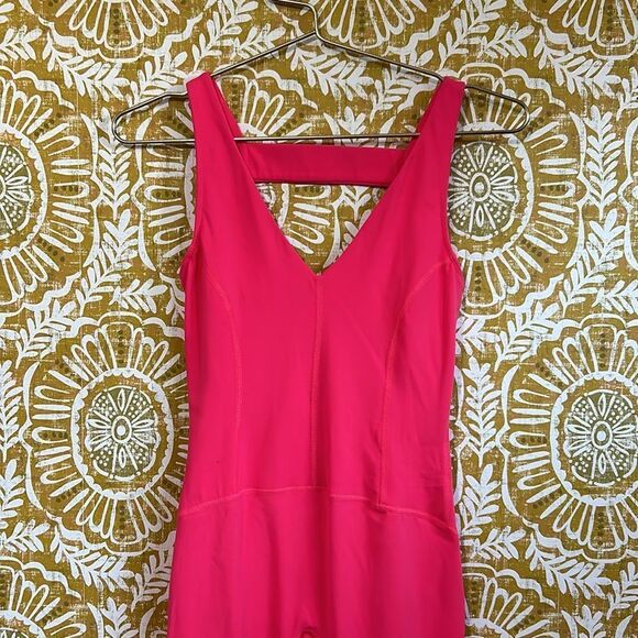 NWOT Free People Movement Never Better One-Piece Jumpsuit in Neon Coral size XS - Picture 10 of 16